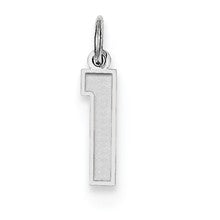 Sterling Silver Small Satin Number 1 Charm hide-image