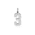 Small Satin Number 3 Charm in Sterling Silver