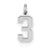 Sterling Silver Small Satin Number 3 Charm hide-image