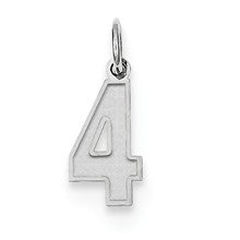 Sterling Silver Small Satin Number 4 Charm hide-image