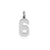 Small Satin Number 6 Charm in Sterling Silver