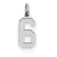 Sterling Silver Small Satin Number 6 Charm hide-image