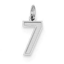 Sterling Silver Small Satin Number 7 Charm hide-image