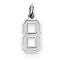 Sterling Silver Small Satin Number 8 Charm hide-image