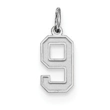 Sterling Silver Small Satin Number 9 Charm hide-image