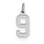 Sterling Silver Small Satin Number 9 Charm hide-image