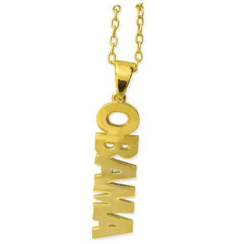 24K Gold-Plated Zinc Alloy Obama Necklace