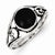 Sterling Silver Antiqued Black Agate Ring