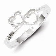 Sterling Silver Diamond-Cut Heart Ring