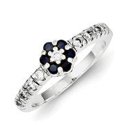 Sterling Silver with CZ Sapphire Ring