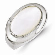 Sterling Silver Oval Mother of Pearl Ring