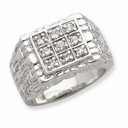 Sterling Silver Men's CZ Ring