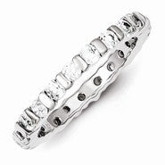 Sterling Silver CZ Wedding Band