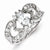 Sterling Silver CZ Double Heart Ring