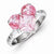 Sterling Silver Heart Shaped Dark Pink CZ Ring