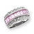 Sterling Silver Pink and Clear CZ Ring