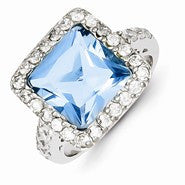 Sterling Silver Blue CZ Ring