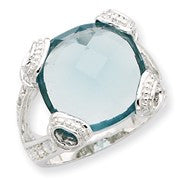 Sterling Silver Blue CZ Ring