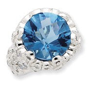 Sterling Silver Blue CZ Ring