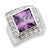 Sterling Silver Purple & Clear CZ Ring