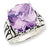 Sterling Silver Purple CZ Antiqued Ring