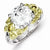 Sterling Silver and Vermeil Yellow and Clear CZ Ring