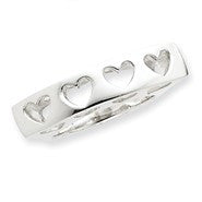 Sterling Silver Heart Rjng, Size 6, Jewelry Ring