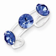 Sterling Silver Blue Stellux Crystal Toe Ring