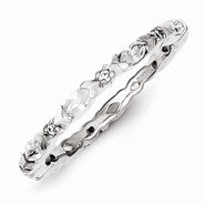 Sterling Silver CZ Wedding Band