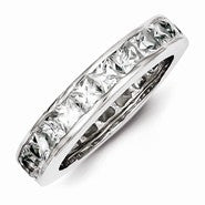 Sterling Silver CZ Eternity Wedding Band