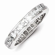 Sterling Silver CZ Eternity Wedding Band