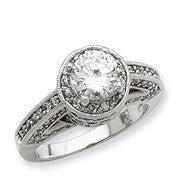 Sterling Silver Round CZ Ring