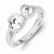 Sterling Silver CZ Double Heart Ring