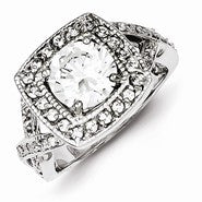 Sterling Silver Round 8.10mm CZ Ring