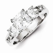 Sterling Silver Square CZ Ring