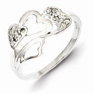 Sterling Silver CZ Open Heart Ring