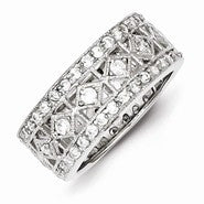 Sterling Silver CZ Wedding Band