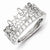 Sterling Silver Fleur-de-lis Crown CZ Ring