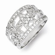 Sterling Silver CZ Star Ring