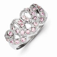 Sterling Silver Pink CZ Ring