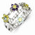 Sterling Silver Multicolor CZ Floral Ring