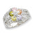 Sterling Silver Multicolor CZ Flower & Star Ring