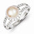 Sterling Silver Imitation Pearl and CZ Ring