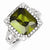 Sterling Silver Green & Clear CZ Ring