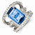 Sterling Silver Blue & Clear CZ Ring