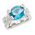 Sterling Silver Blue & Clear CZ Ring