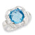 Sterling Silver Blue & Clear CZ Ring