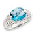 Sterling Silver Blue & Clear CZ Ring