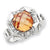 Sterling Silver Champagne & Clear Color CZ Ring