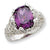 Sterling Silver Purple & Clear CZ Ring